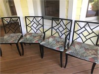 4 Metal black patio chairs