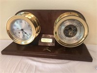 Brass Chelsea Ships Bell Brass Barometer and Clock