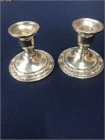 Pair Sterling Silver Weighted Candle Sticks