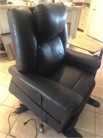 Leather Lift Chair w/ Attached Side Table Tray