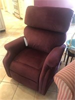 Upholstered Maroon Color Chair Electric Recliner