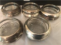 10 Crystal and Sterling Silver Coaster, 4" dia