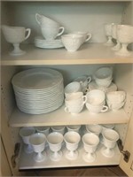 72 Pieces of Milk Glass, Plates, Cups and More