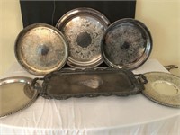 6 Silver Plated Trays
