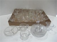 Cornflower Glasses / Plates / Cream & Sugar - Lot