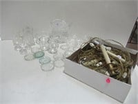 Assorted Glassware / Plug In Candle Lights