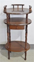 Vintage 3 Tier Accent Table With Small Drawer