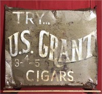 Antique U.S. Grant Cigars Sign