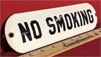 2 1/2" x 10" Porcelain 'No Smoking' Sign