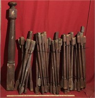Lot of 50 Wooden Spindles and Post