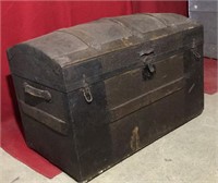 Dome Top Trunk w, Patterned Leather Exterior