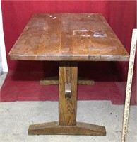 Oak Pinned Tressel Table