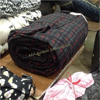 Black, blue and red plaid fleece 5 plus yards 60"
