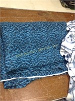 Blue leopard print fleece 2yards 60" w