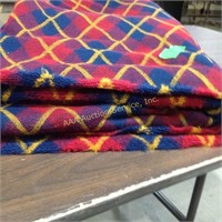blue, yellow, and red pattern fleece 1 yards 22in