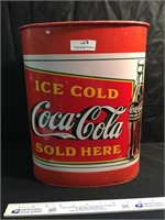 Coca-Cola Ice Cold - Sold Here Metal Trash Can