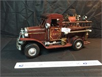 Vintage Look Rustic Fire Truck Engine 12" Metal