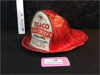 Vintage Texaco Fire Chief Foil Advertising Helmet