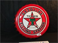 Texaco Filling Station Metal Bottle Cap Sign