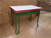Vintage Restored Granite Top Pullout Table