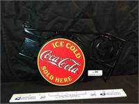 Ice Cold Coca-Cola Sold Here Metal Flange Sign