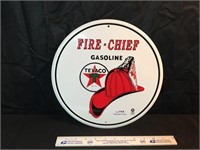 Texaco Fire Chief Gasoline Metal Sign