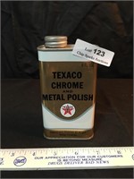 Vintage Texaco Chrome & Metal Polish Tin Can