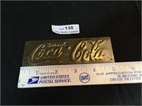 Coca-Cola Brass Nameplate - Sign? 5"