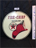 Texaco Fire Chief Gasoline Metal Sign