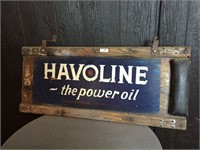 Vintage Creeper Artist Painted Havoline Motor Oil