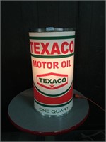 Large Texaco Motor Oil Can Light - Works!