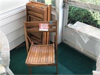 Five Wooden Folding Chairs