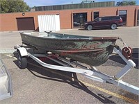 13' 6" fishing boat w/trailer, 2" ball