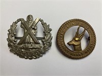 WWII Era Military Badges - 2 Total