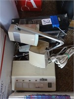 Assorted electronics - Desk lamp, pilot radio