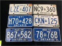 Vintage License Plates - 6 Total