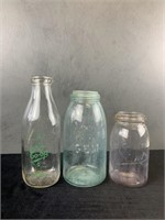Fruit Jars & Hamilton Co-Op Milk Bottle