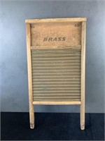 Antique Washboard with Copper Scrubber