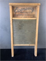 Antique Washboard with Glass Scrubber - Canadian