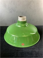Vintage Green & White Enamel Lamp Shade