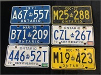 Vintage License Plates - 6 Total