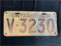 1931 License Plate