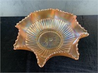 Carnival Glass Northwood Stippled Rays Bowl