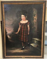 Large, Fine Painting of a Young English Girl.