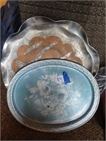 Assorted metal platters