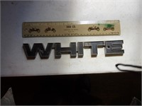White tractor sign