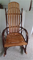 Vintage Hickory Bentwood Rustic Rocking Chair-