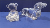 Baccarat Crystal Dog & Teddy Bear