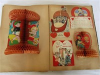 Vintage Scrapbook w/4 Vintage/Antique Valentines