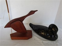 Home Decor Lot-Duck Figures-Wood & Clay